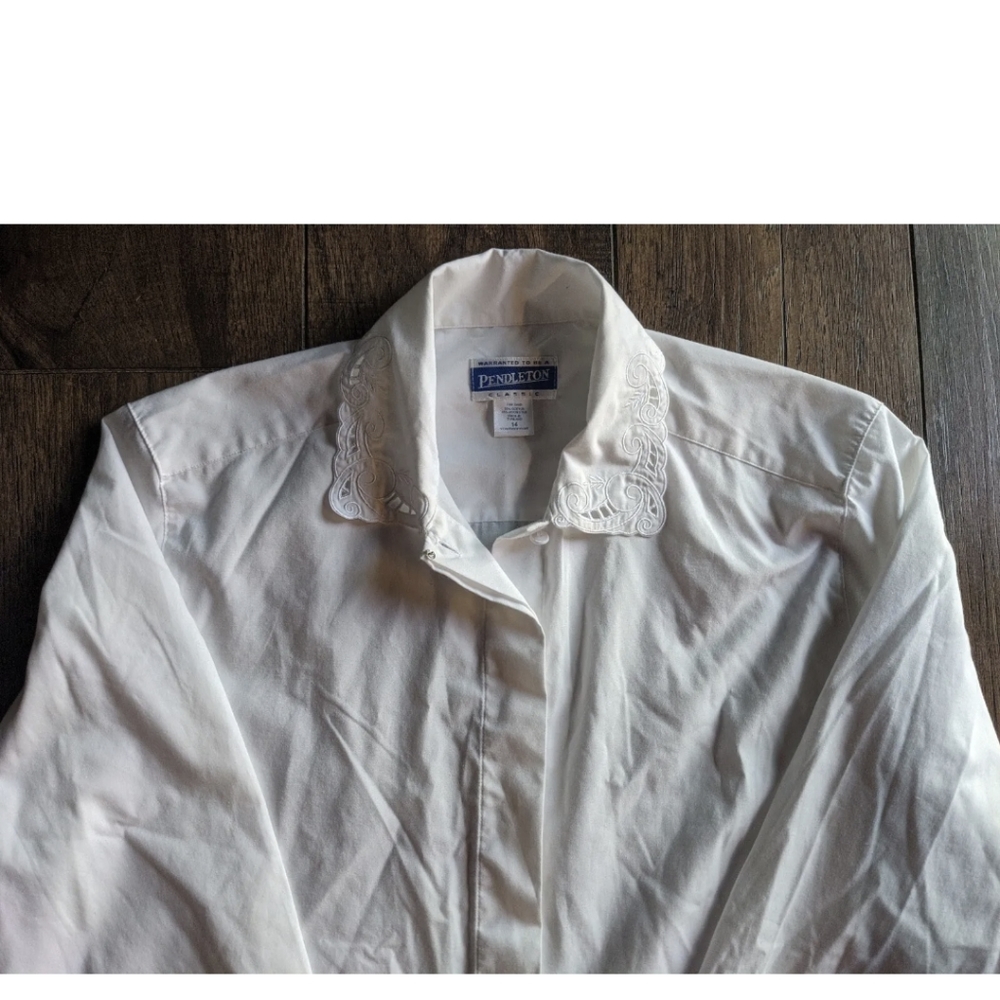 Pendleton Button Cuff Long Sleeved Suiting Top Sh… - image 3